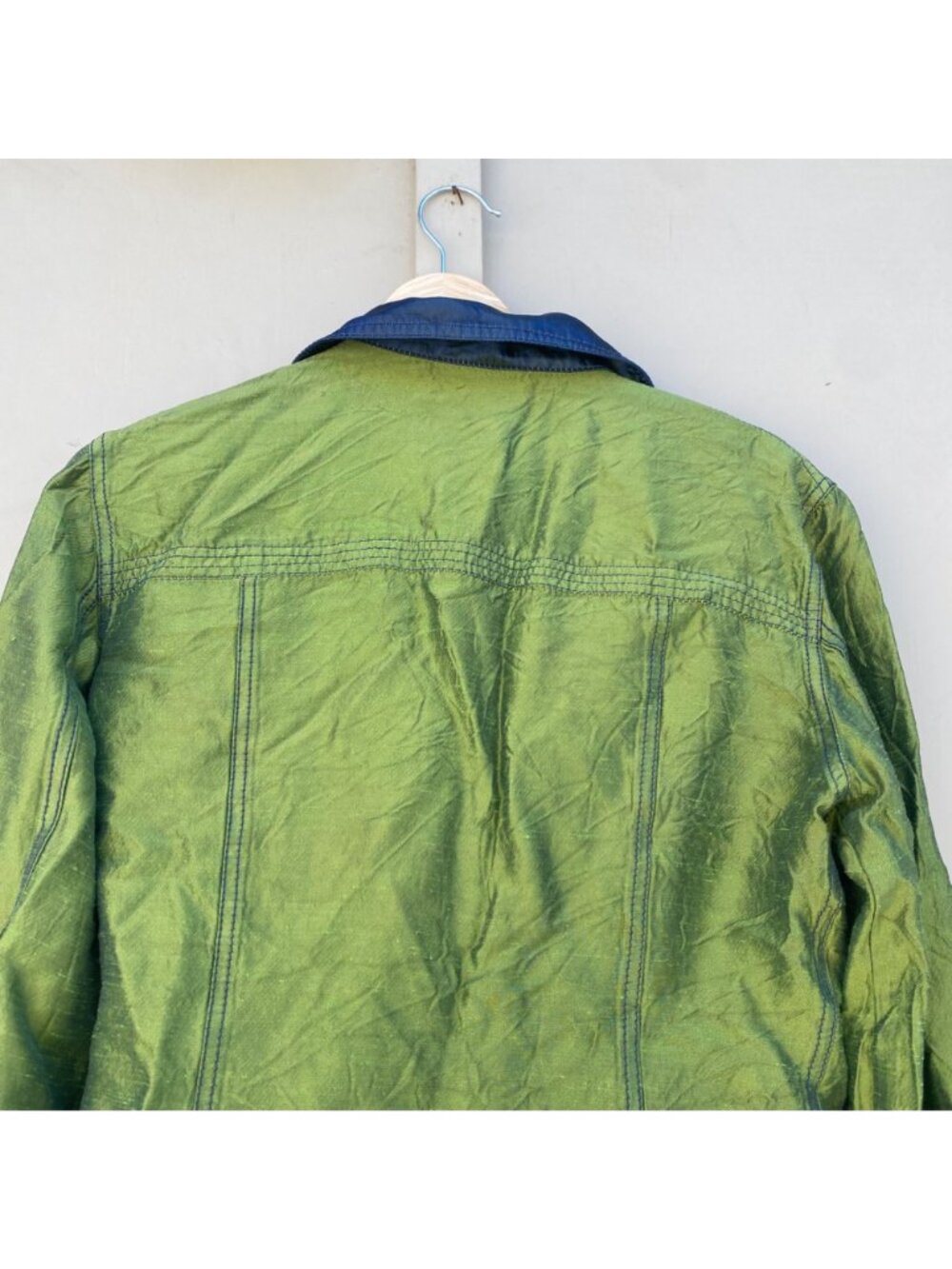 Fendi Vintage 90s 2000s Y2K Button-Down Jacket Green Metallic - Picture 10 of 13